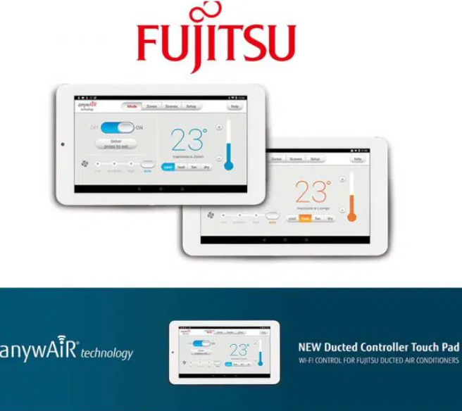 FUJITSU anywAIR UTY-ANY1 Controller KIT for Ducted Systems | WIFI and Zone